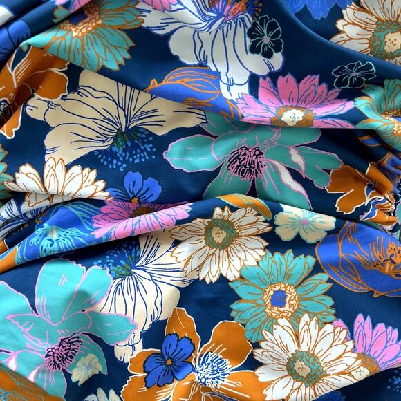 EUC Profile by Gottex Rising Sun One Piece Swimsuit D-Cup Blue Floral Ruched - Picture 8 of 15